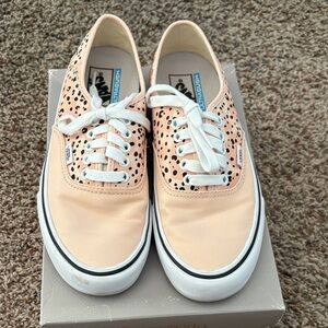 Vans Women's Peach and Black Patterned Sneakers